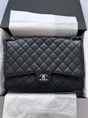 CHANEL Black Maxi Single Flap