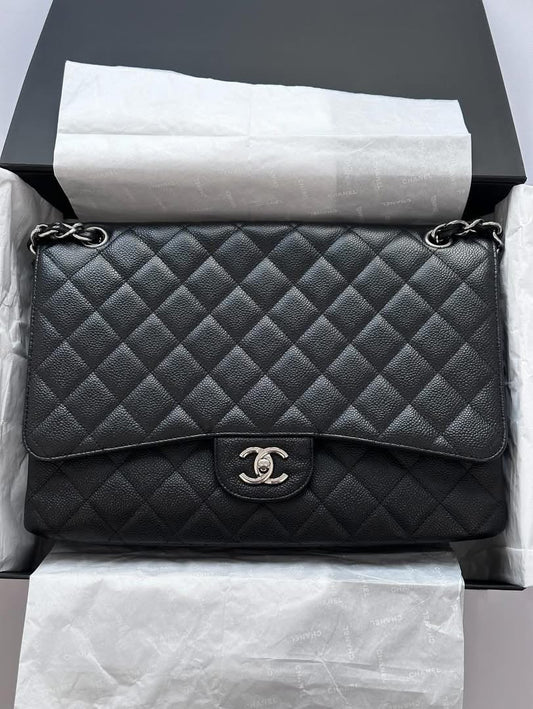 CHANEL Black Maxi Single Flap