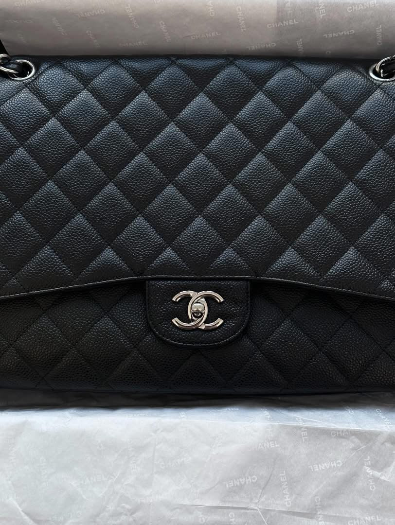 CHANEL Black Maxi Single Flap