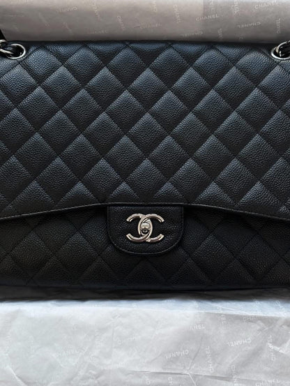 CHANEL Black Maxi Single Flap