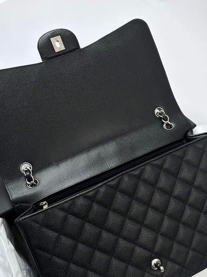 CHANEL Black Maxi Single Flap