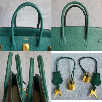 HERMES Malachite Green Birkin 35