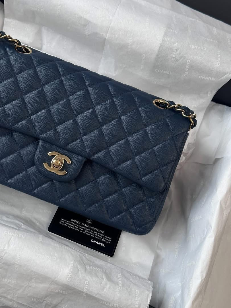 CHANEL Medium Navy Blue LGHW