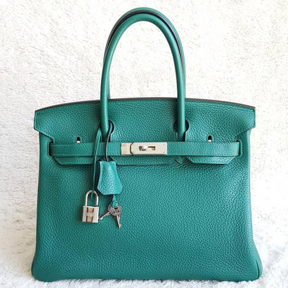 HERMES Malachite Green Birkin 30