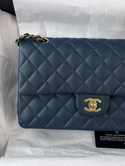 CHANEL Medium Navy Blue LGHW