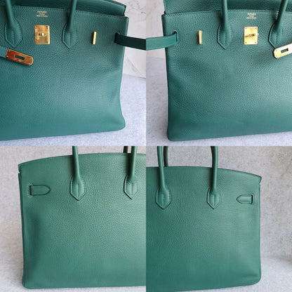 HERMES Malachite Green Birkin 35