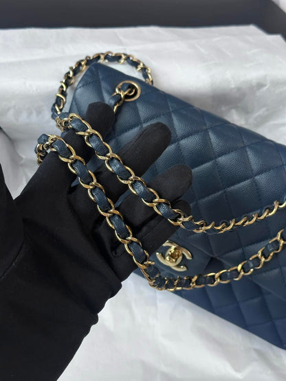 CHANEL Medium Navy Blue LGHW