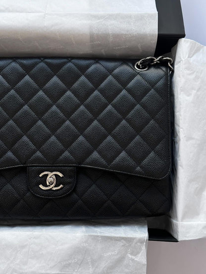 CHANEL Black Maxi Single Flap