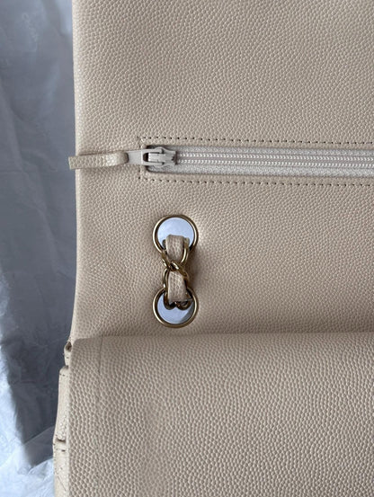 CHANEL Light Beige Medium Classic Flap