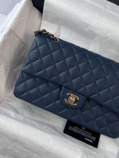 CHANEL Medium Navy Blue LGHW