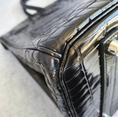 HERMÈS Black Croc Birkin 35