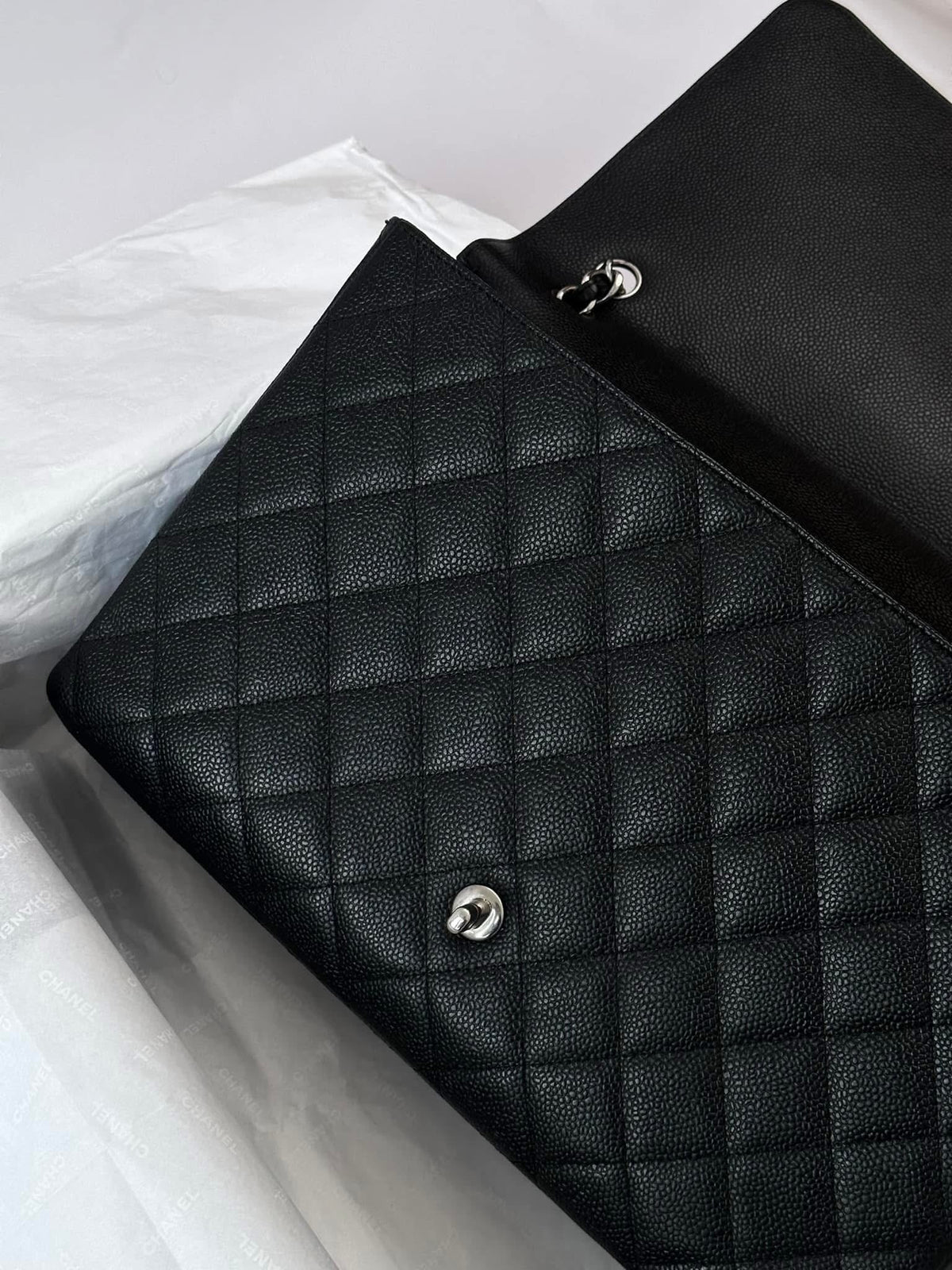 CHANEL Black Maxi Single Flap