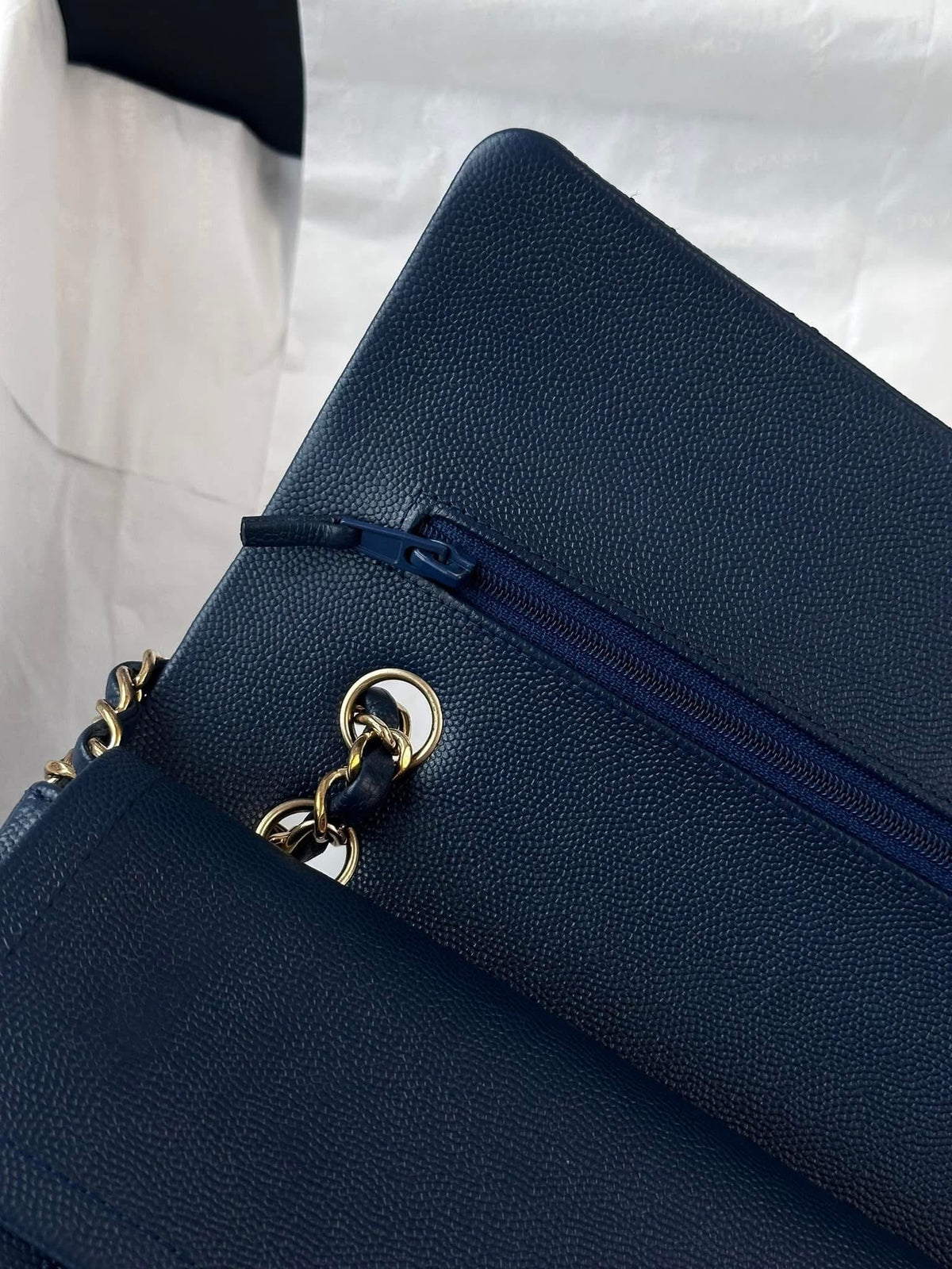 CHANEL Medium Navy Blue LGHW