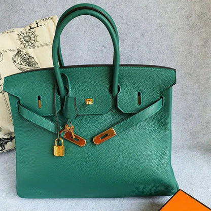 HERMES Malachite Green Birkin 35