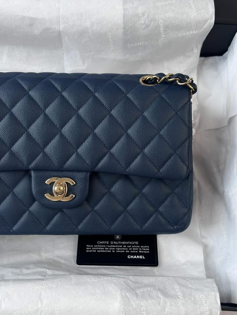 CHANEL Medium Navy Blue LGHW