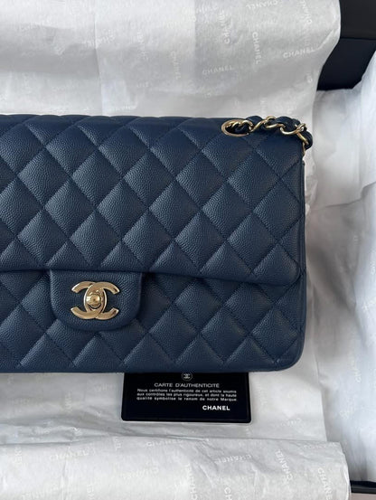 CHANEL Medium Navy Blue LGHW