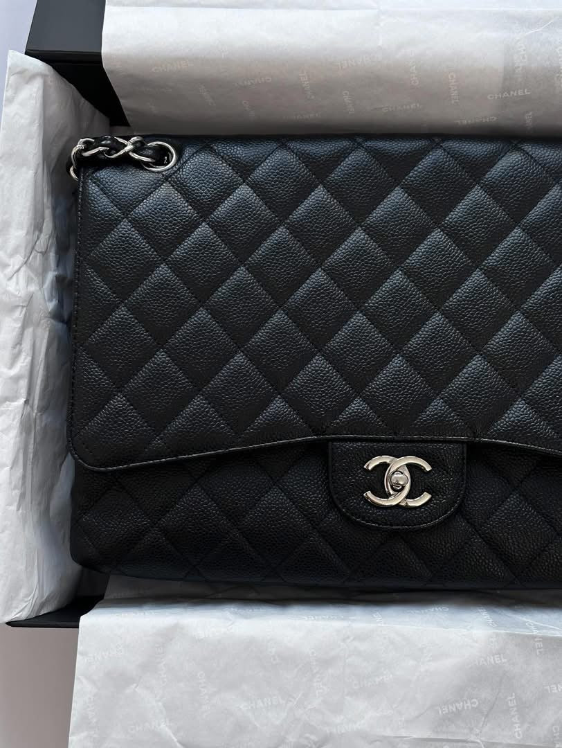 CHANEL Black Maxi Single Flap