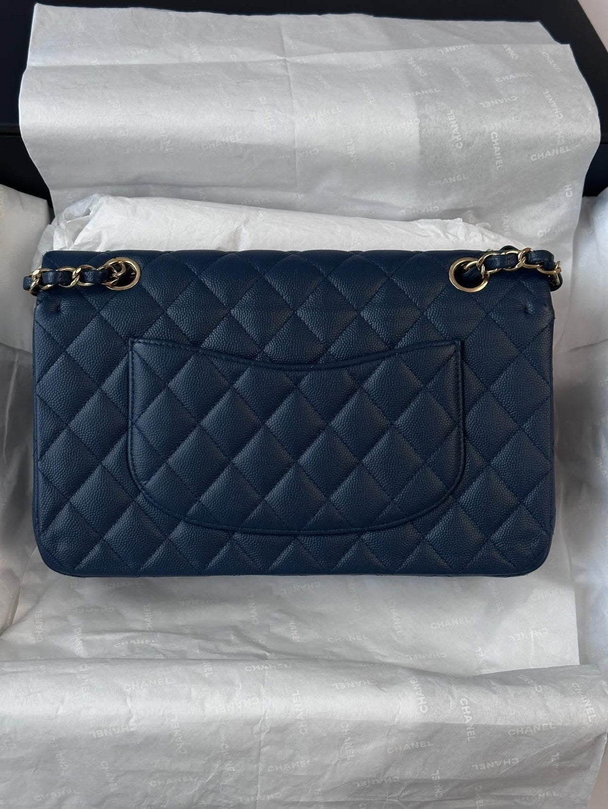 CHANEL Medium Navy Blue LGHW