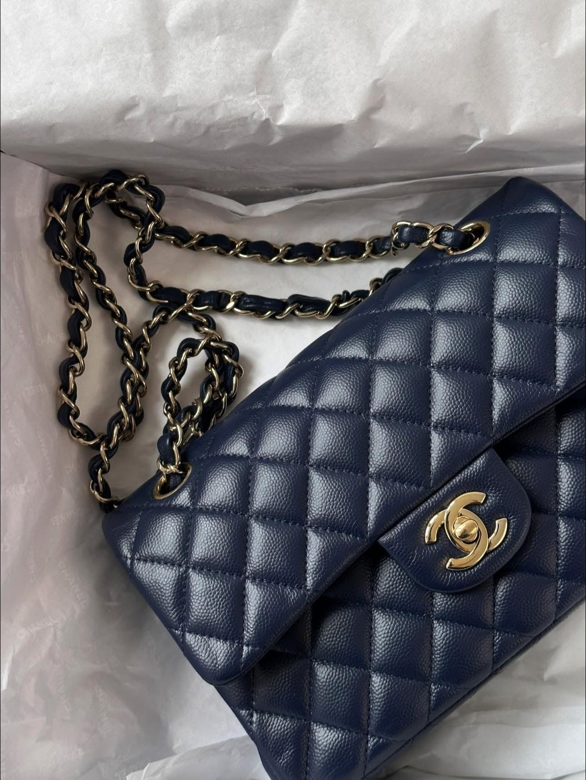 CHANEL Blue Classic Medium