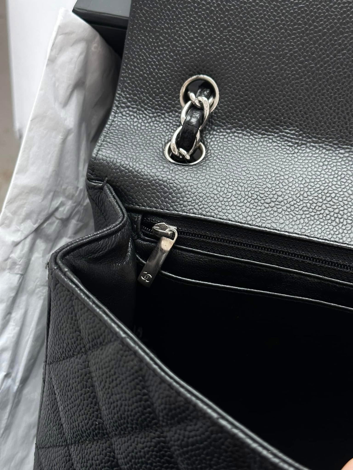 CHANEL Black Maxi Single Flap