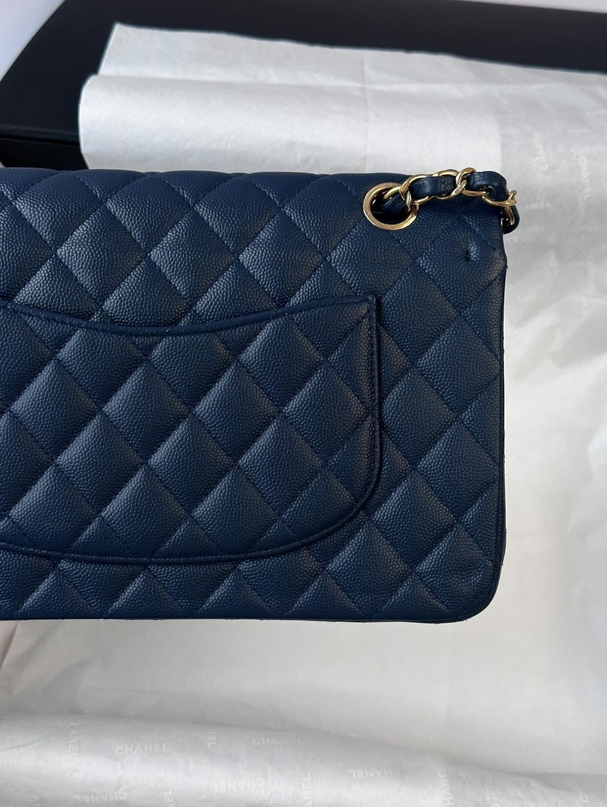 CHANEL Medium Navy Blue LGHW
