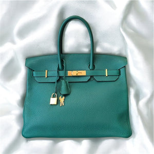 HERMES Malachite Green Birkin 35